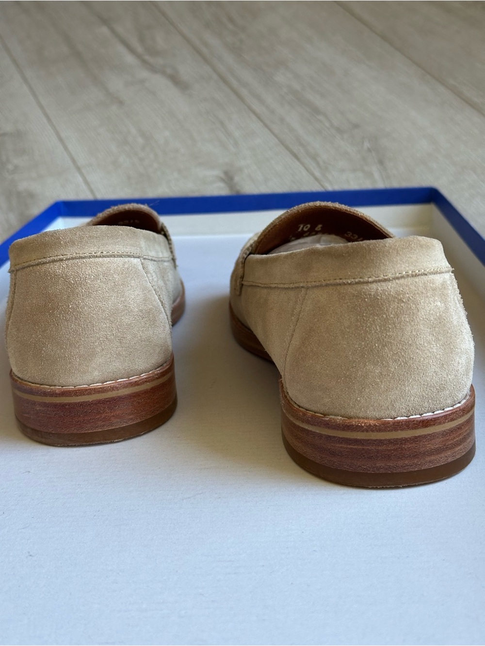 Allen Edmonds Men's Tan Suede Penny Loafers - Picture 4 of 16